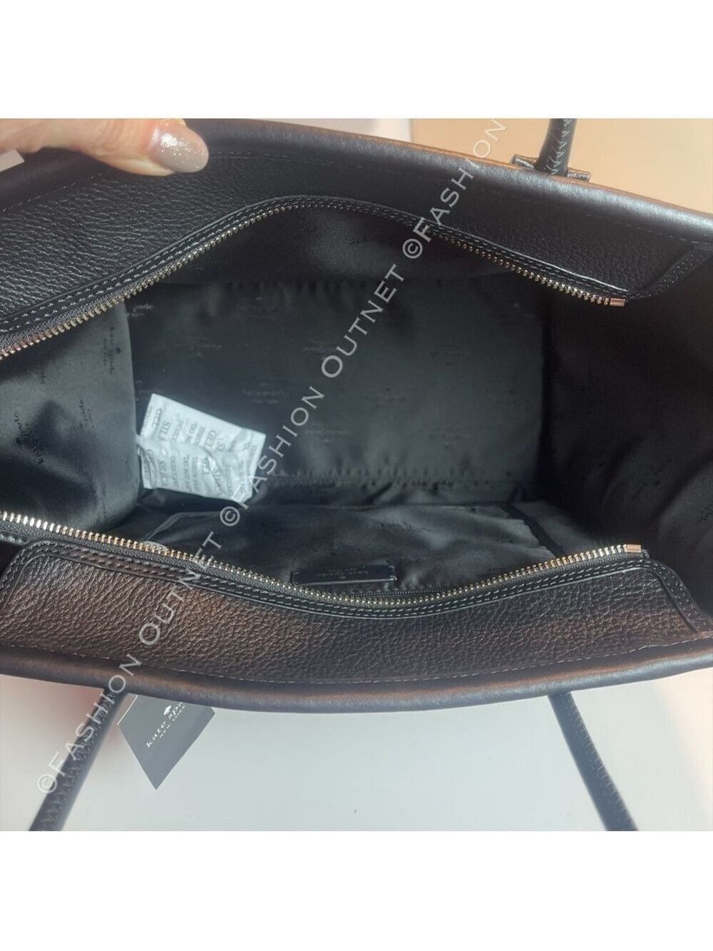 NWT Kate Spade Ella Large Tote Black Pebbled Leather Laptop Bag Workwear Chic - Picture 5 of 16